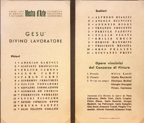 partecipanti e vincitori della mostra d'arte del 1954